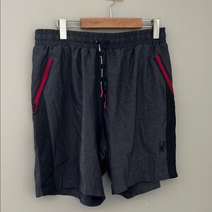 Spyder Gray and Red Athletic Shorts Lightweight Design